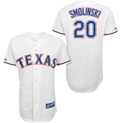 Jake Smolinski #20 Youth Baseball Jersey-Texas Rangers Authentic Home White Cool Base MLB Jersey